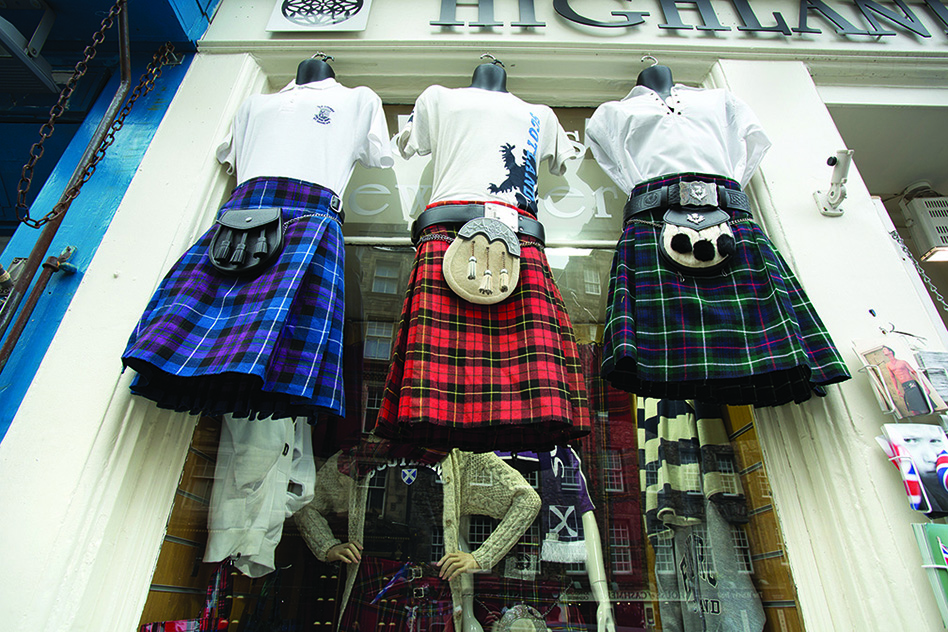Tartan for sale on the Royal Mile