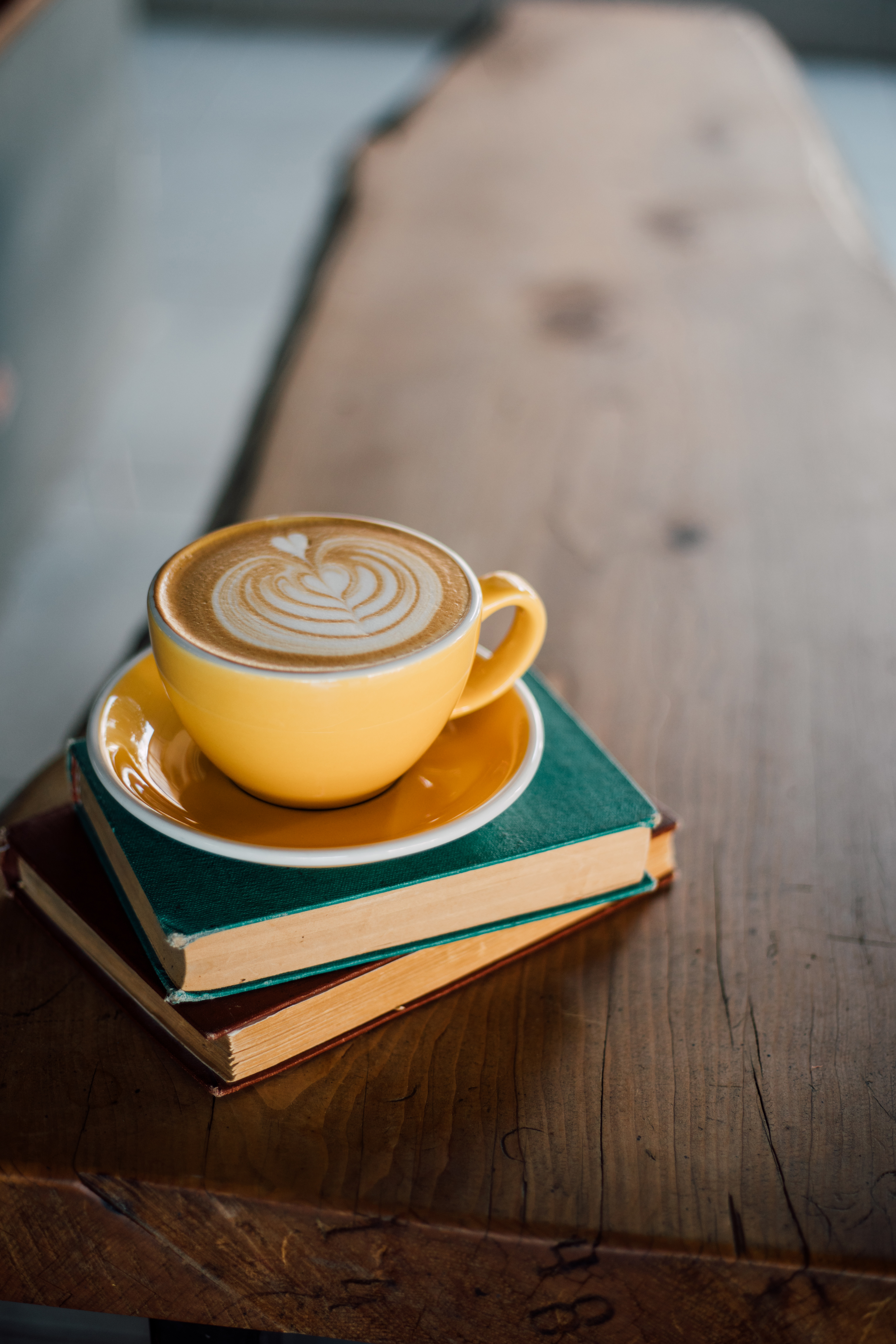 Latte and books