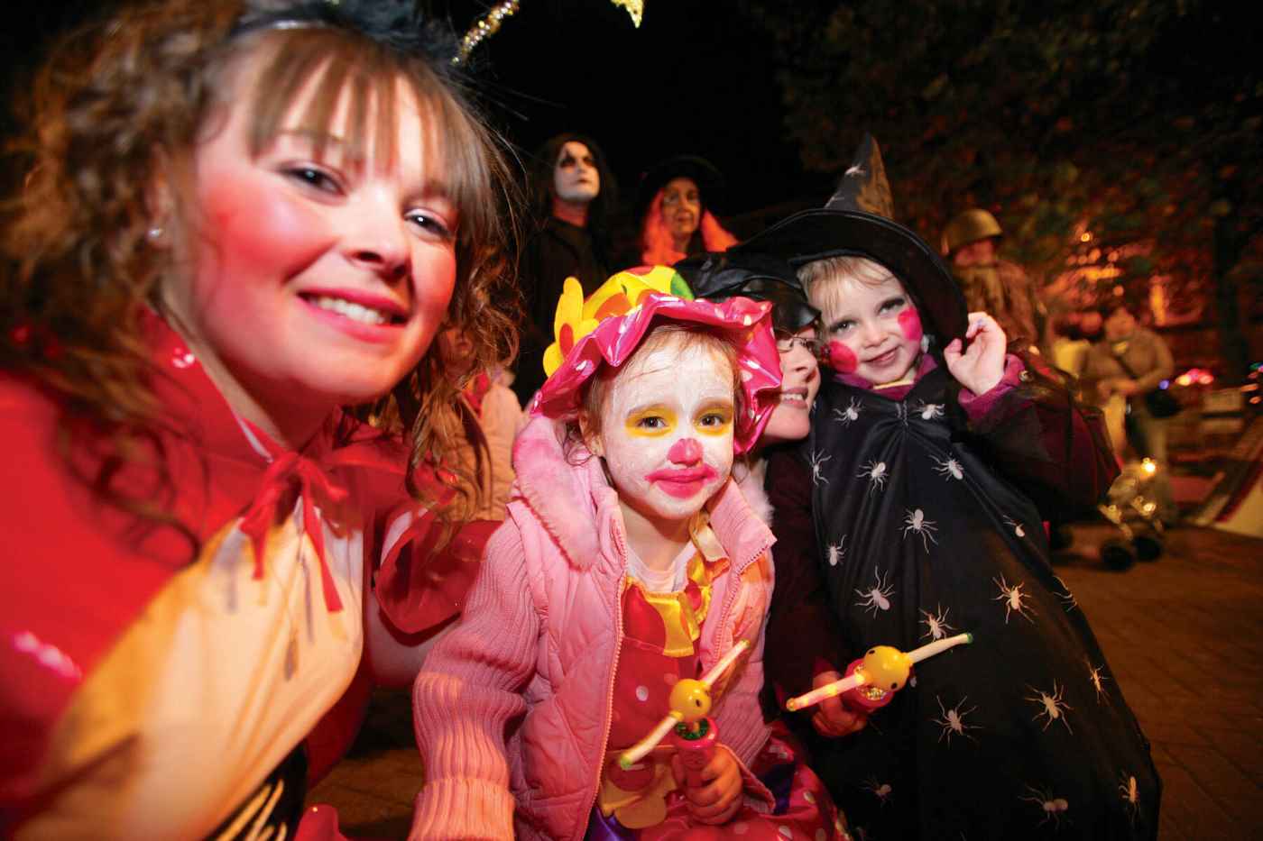 Children in costume at Halloween