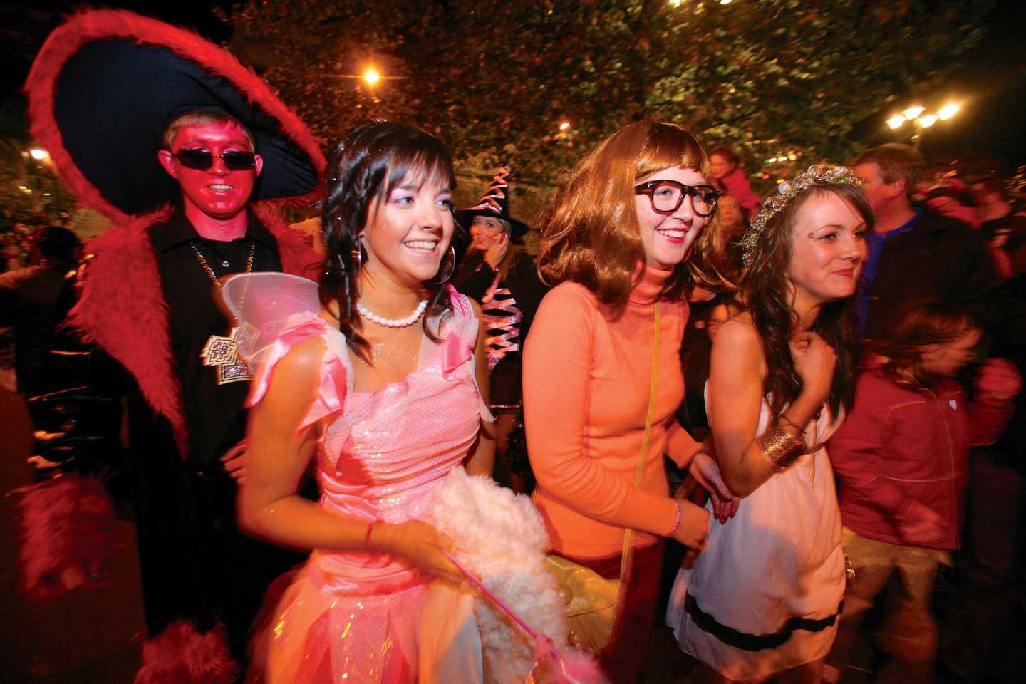 People in Halloween costume in Derry
