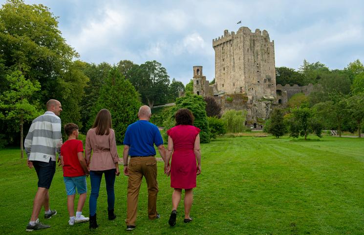 Family touring Blarney Castle